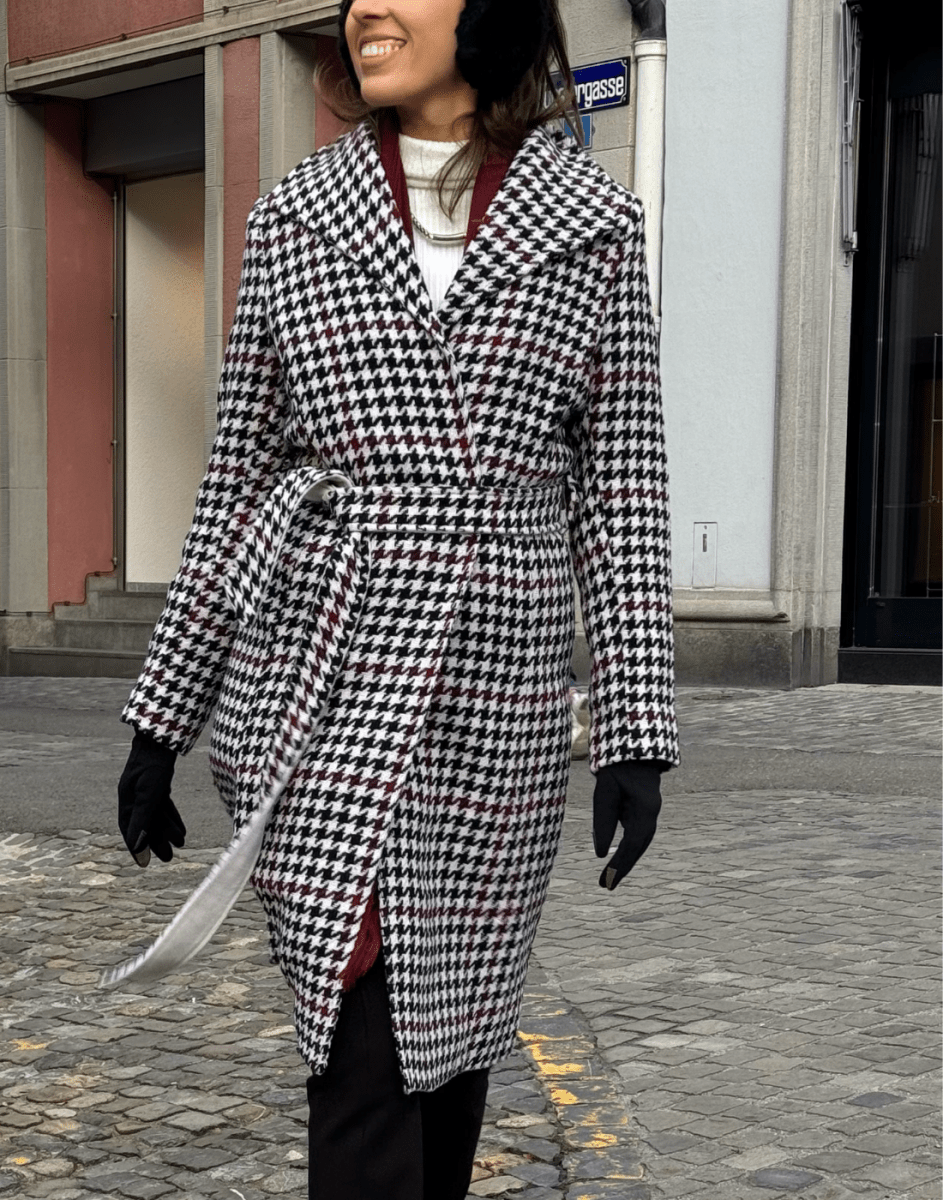 Casaco Lã Bari Pied de Poule - Tricote Modas