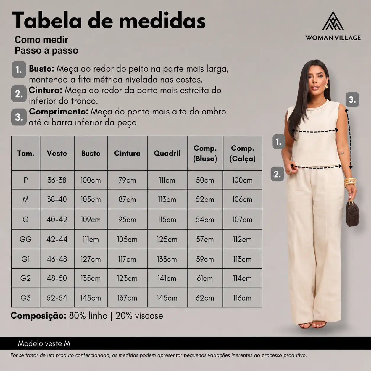 (KIT COM 2) Conjunto Feminino em Linho Premium - 40%OFF