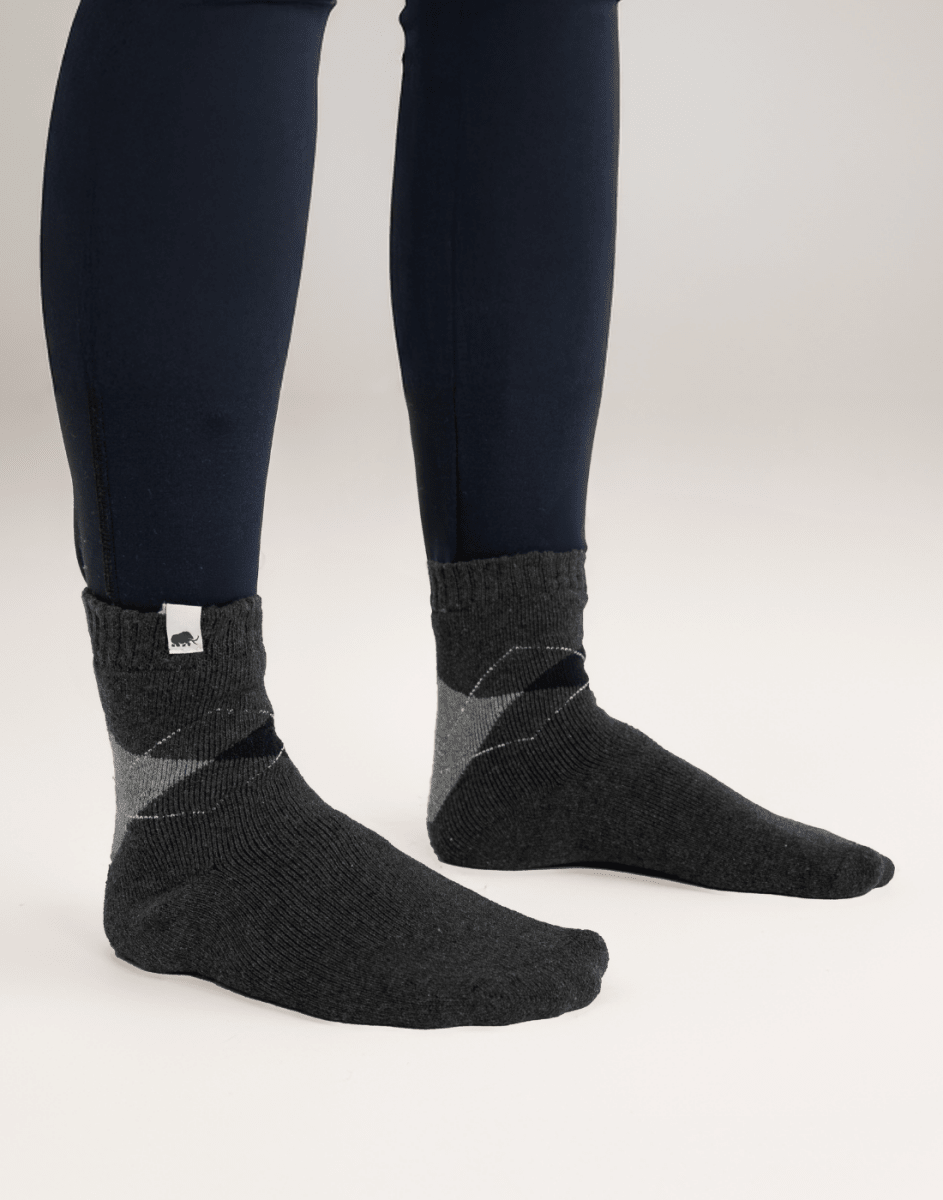 Meia Xadrez Argyle Grafite - Tricote Modas