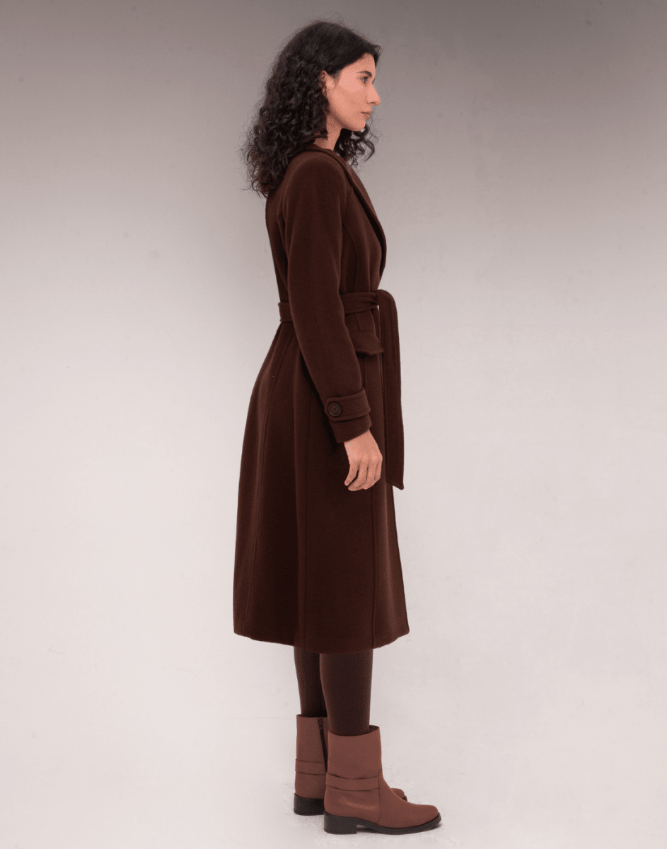 Sobretudo Lã Natural 7/8 Lorenzza Marrom - Tricote Modas