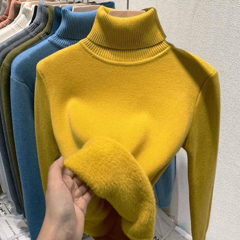 Suéter Peluciado Gola Alta Feminino - Tricote Modas