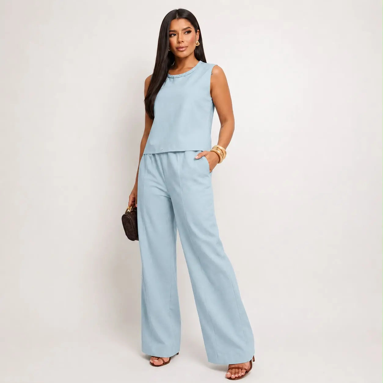 (Kit com 2) Conjunto Feminino em Linho Premium - 40%OFF