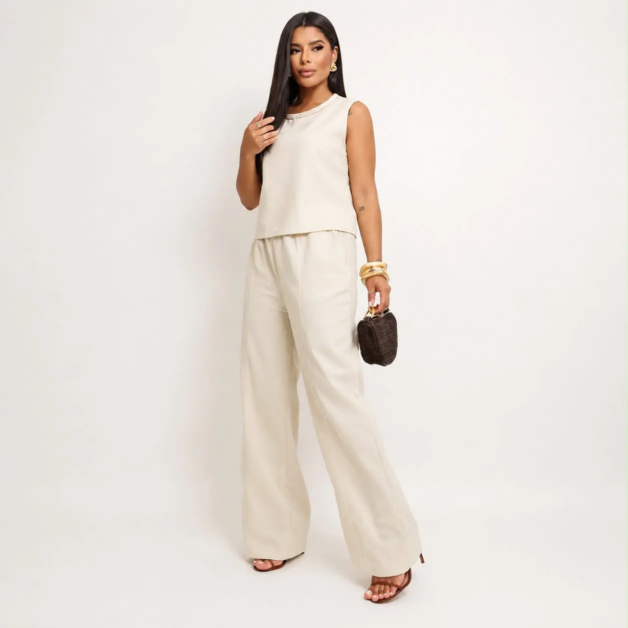 (Kit com 2) Conjunto Feminino em Linho Premium - 40%OFF