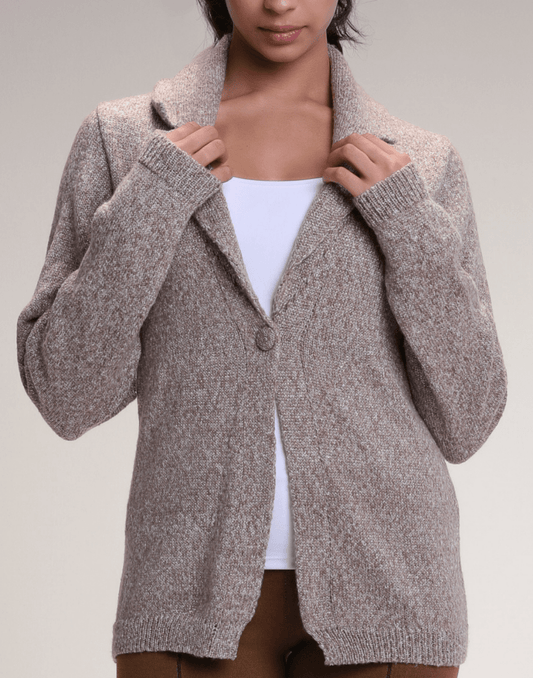Blazer Tricot Lurex Dourado - Tricote Modas