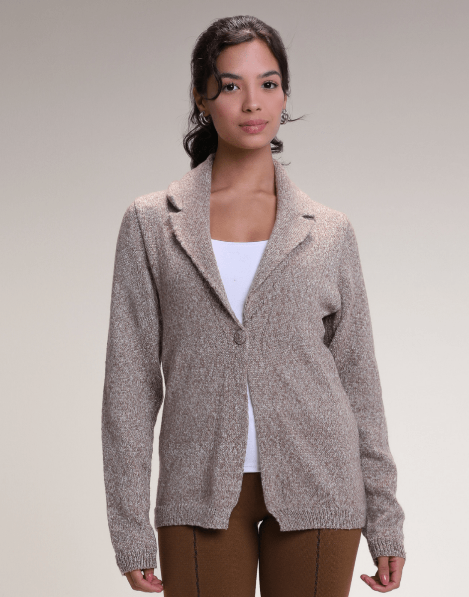 Blazer Tricot Lurex Dourado - Tricote Modas