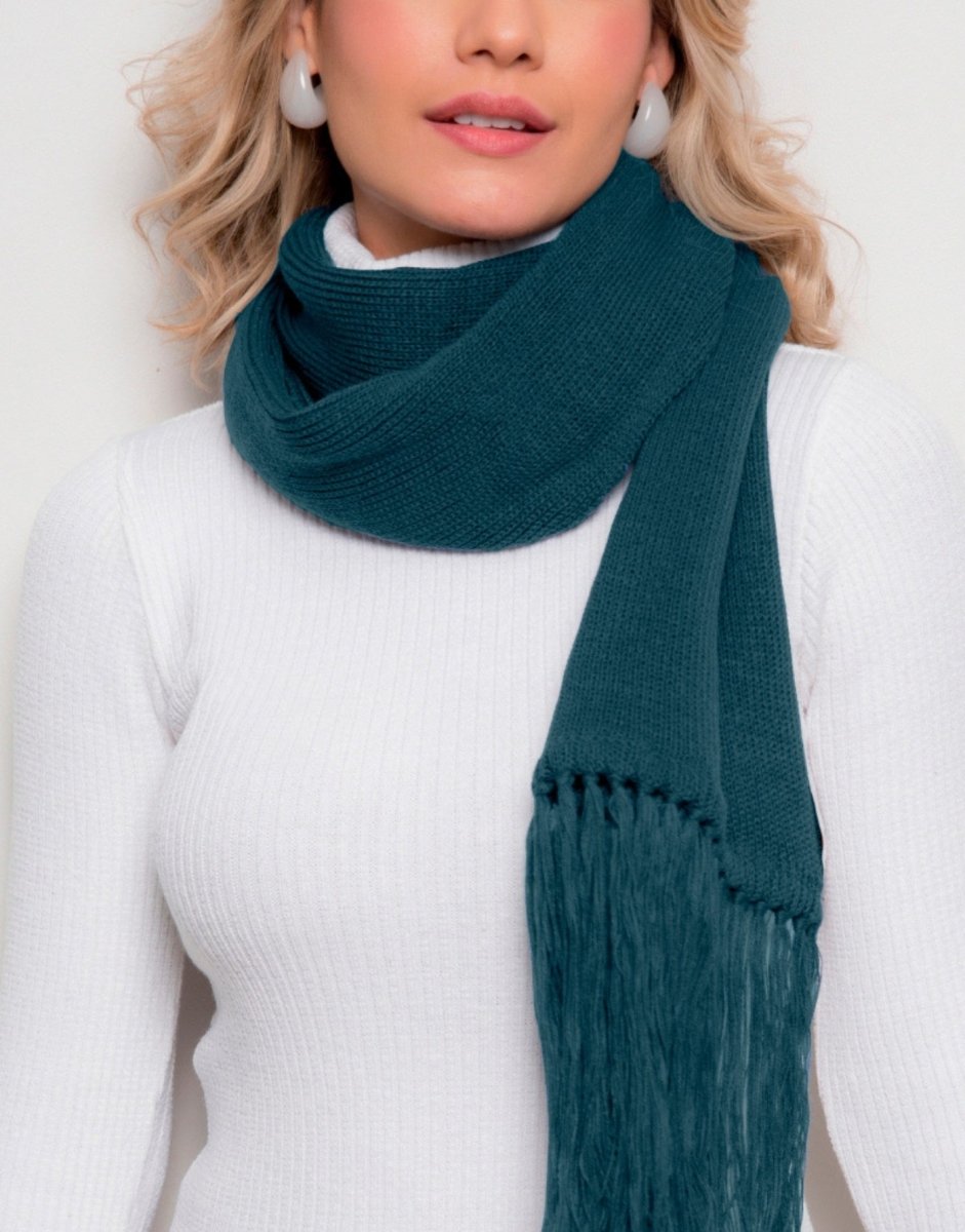 Cachecol Invernada Azul Dark - Tricote Modas