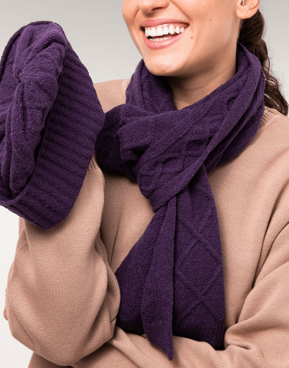 Cachecol Mousse Aran Roxo - Tricote Modas