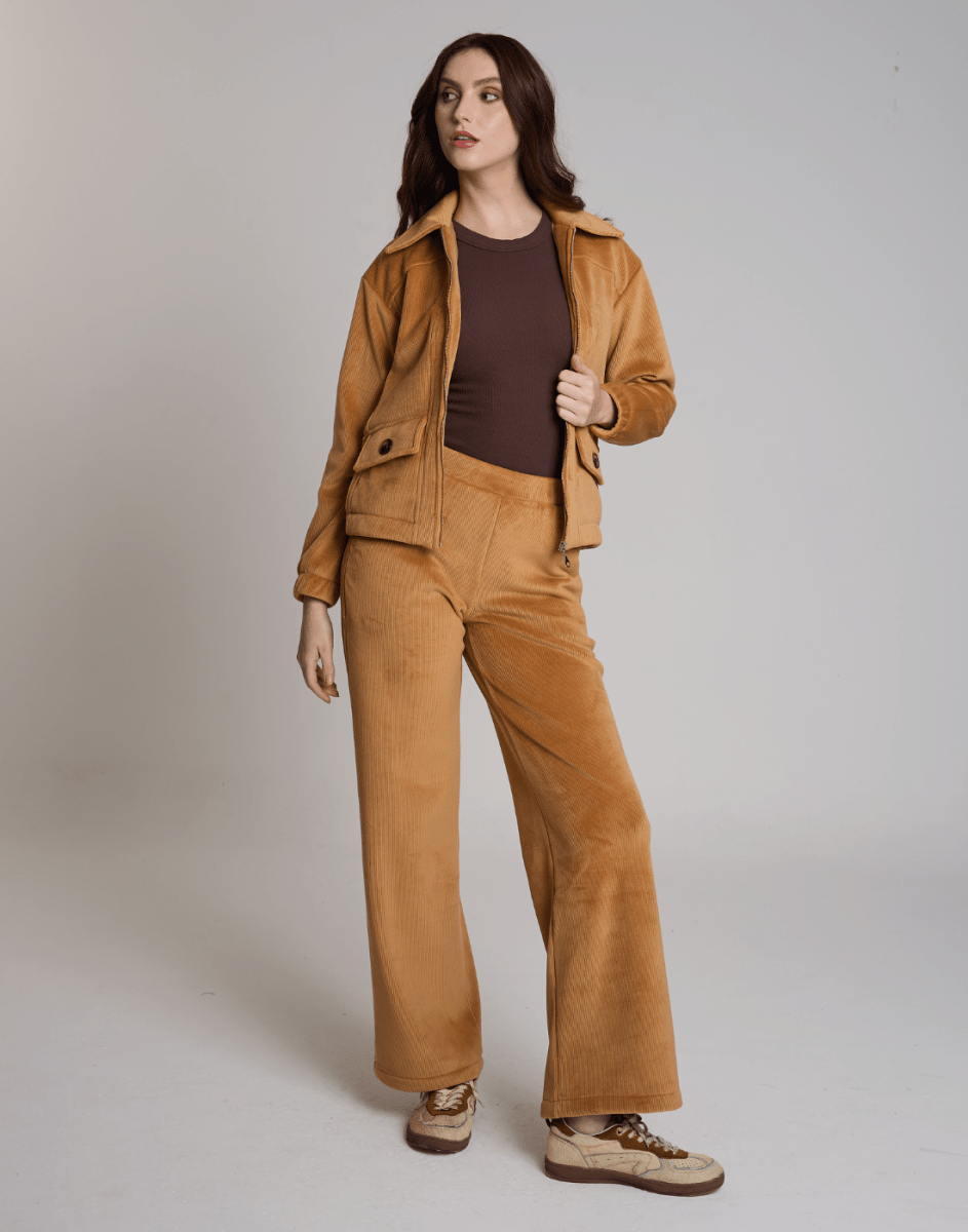 Calça Cotelê Velvet Sky Caramelo - Tricote Modas