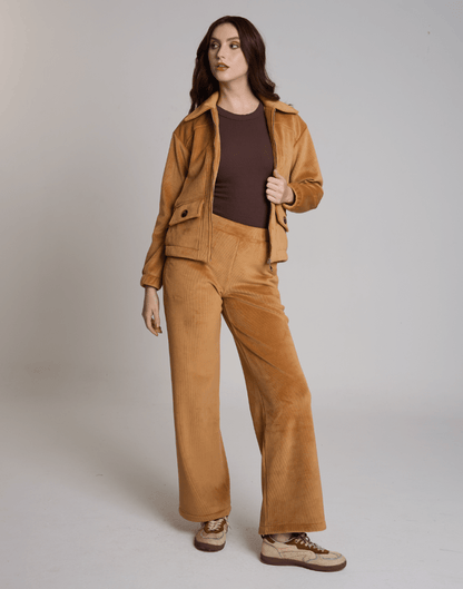 Calça Cotelê Velvet Sky Caramelo - Tricote Modas