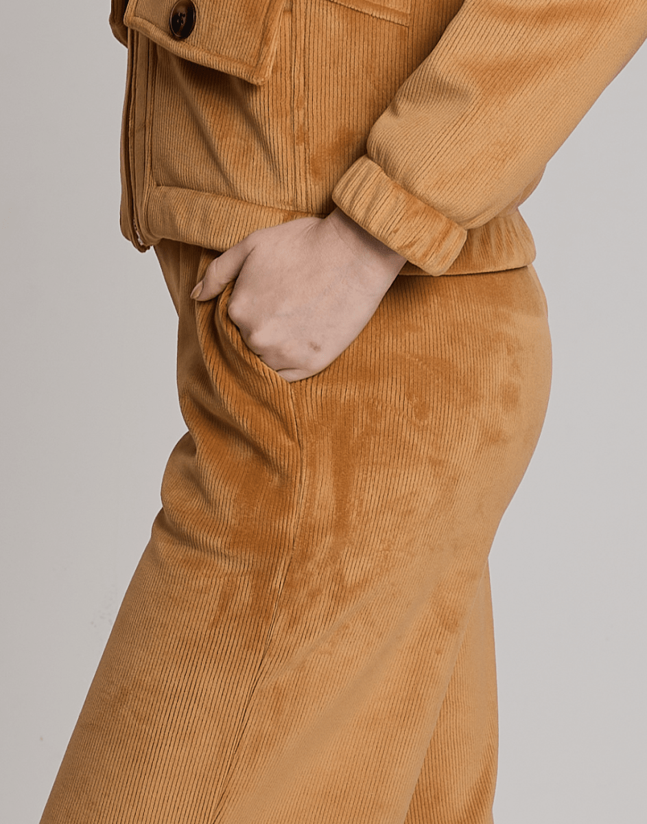 Calça Cotelê Velvet Sky Caramelo - Tricote Modas