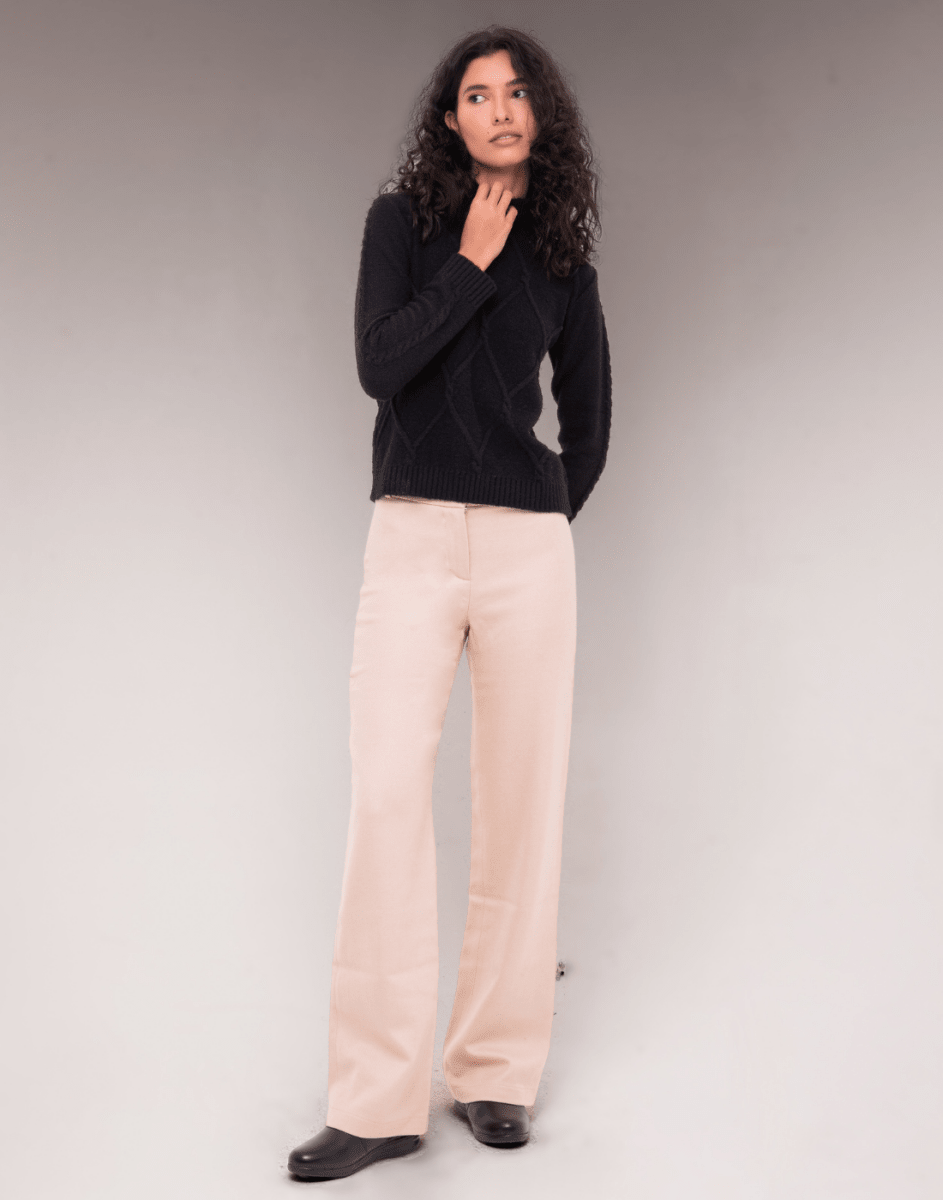 Calça Lã Natural Alezia Bege - Tricote Modas