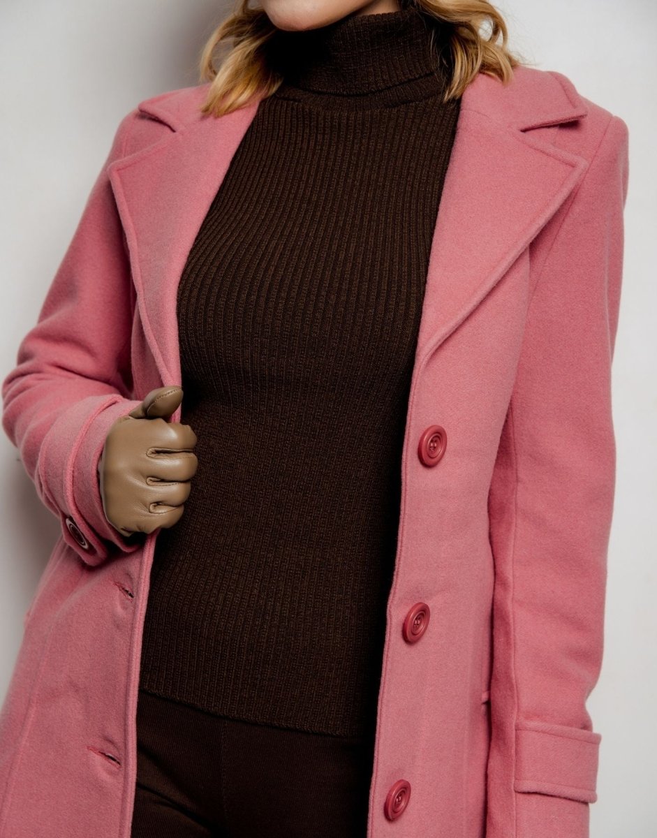 Casaco de Lã Natural Trench Mayfair Rosa Seco - Tricote Modas