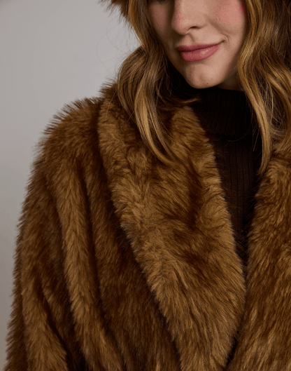 Casaco Fake Fur Boreal Caramelo - Tricote Modas