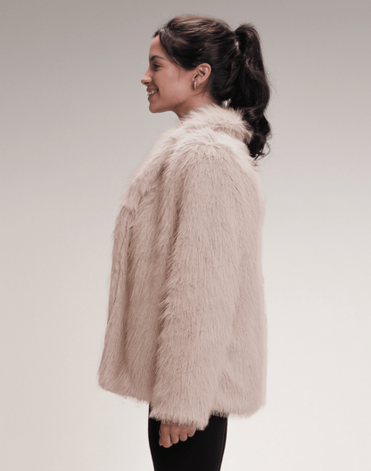 Casaco Fake Fur Lea Marfim - Tricote Modas