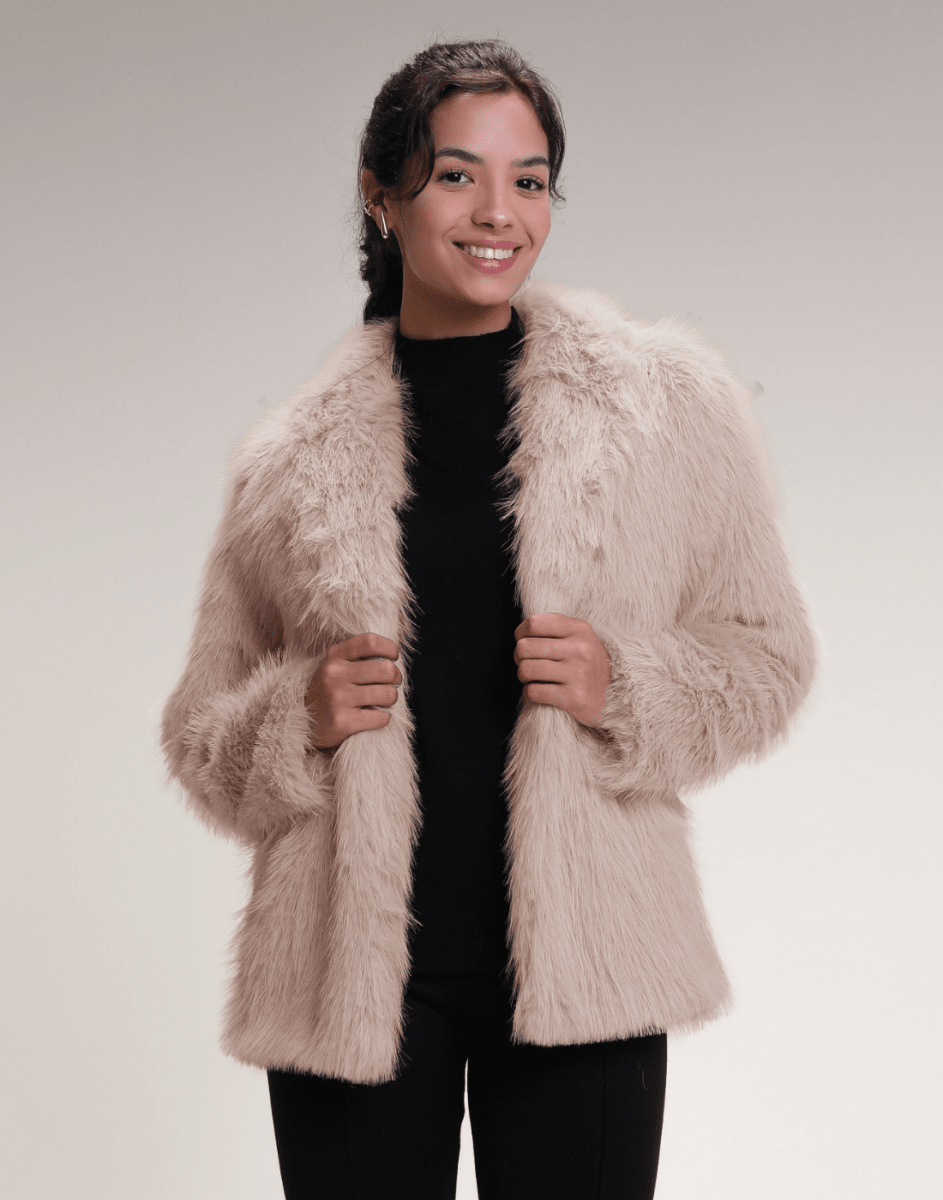 Casaco Fake Fur Lea Marfim - Tricote Modas