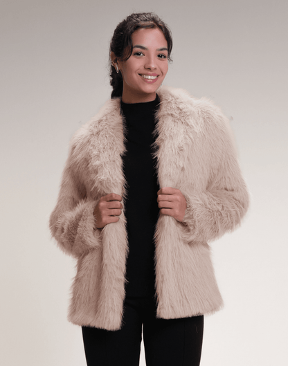 Casaco Fake Fur Lea Marfim - Tricote Modas