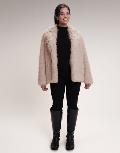 Casaco Fake Fur Lea Marfim - Tricote Modas