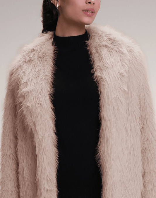 Casaco Fake Fur Lea Marfim - Tricote Modas