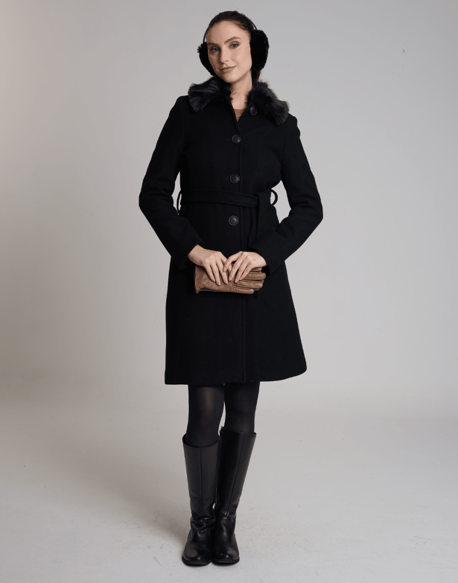 Casaco Lã Natural Varese Pelo com forro de fleece Preto - Tricote Modas