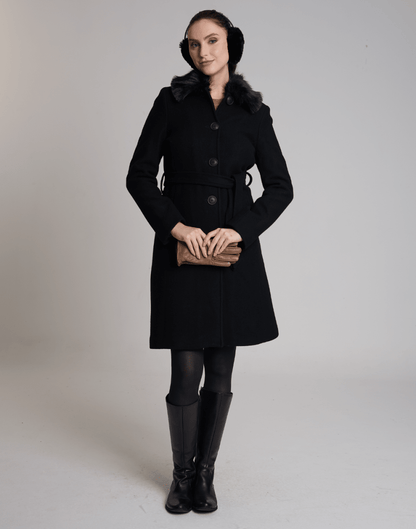 Casaco Lã Natural Varese Pelo com forro de fleece Preto - Tricote Modas