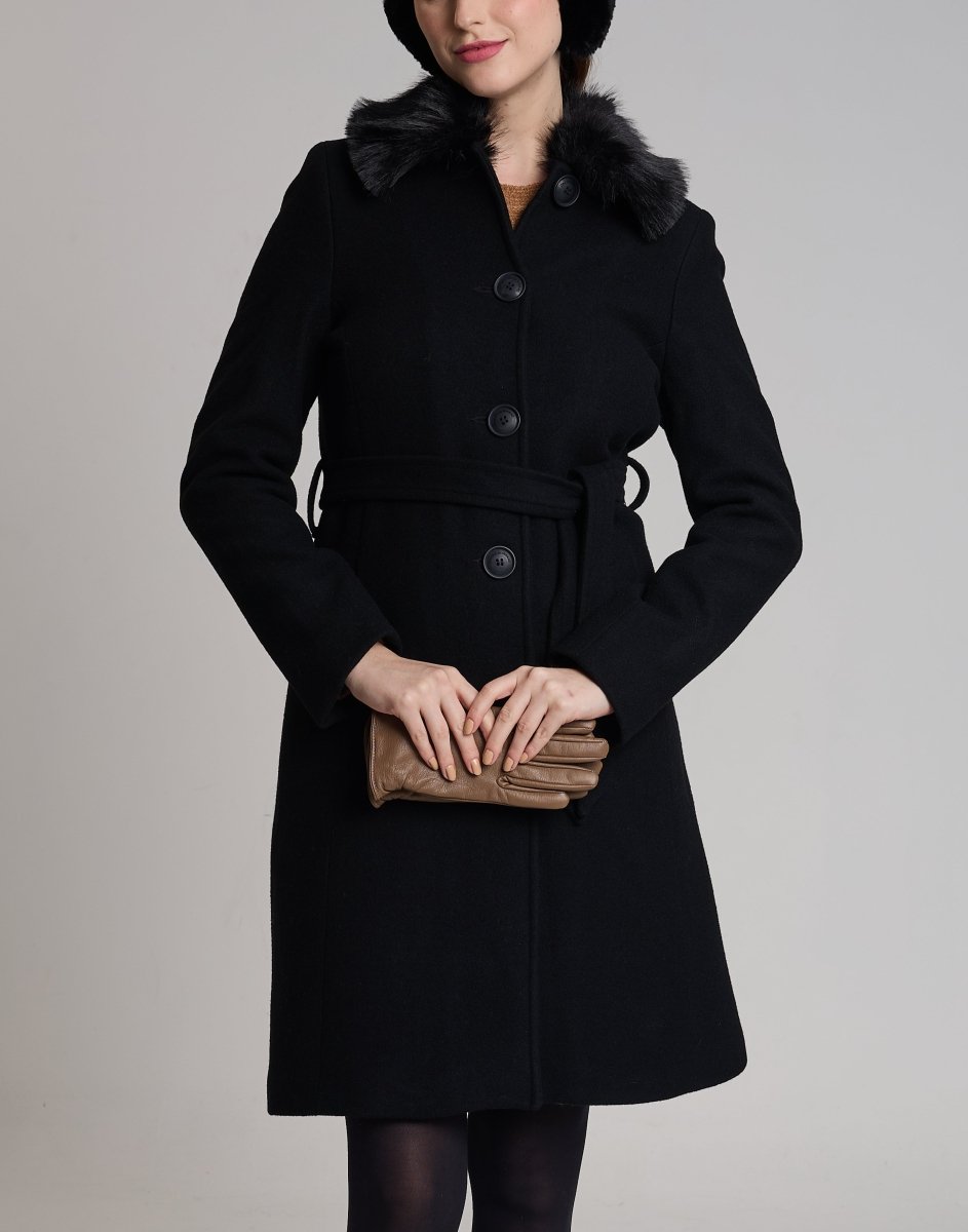 Casaco Lã Natural Varese Pelo Preto - Tricote Modas