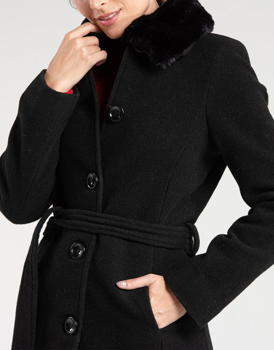 Casaco Lã Natural Varese Pelo Preto - Tricote Modas