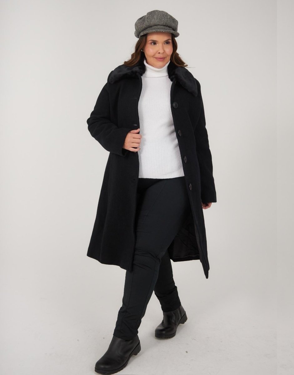 Casaco Lã Natural Varese Pelo Preto - Tricote Modas