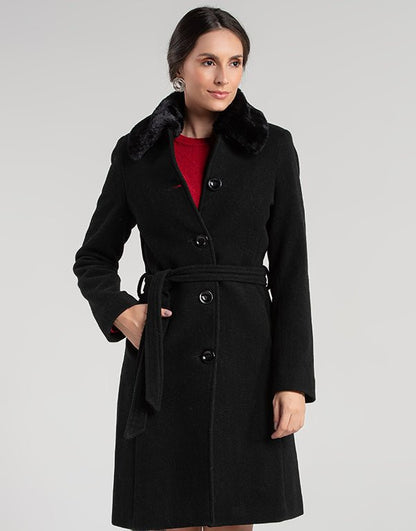 Casaco Lã Natural Varese Pelo Preto - Tricote Modas