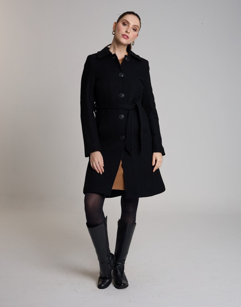 Casaco Lã Natural Varese Pelo Preto - Tricote Modas