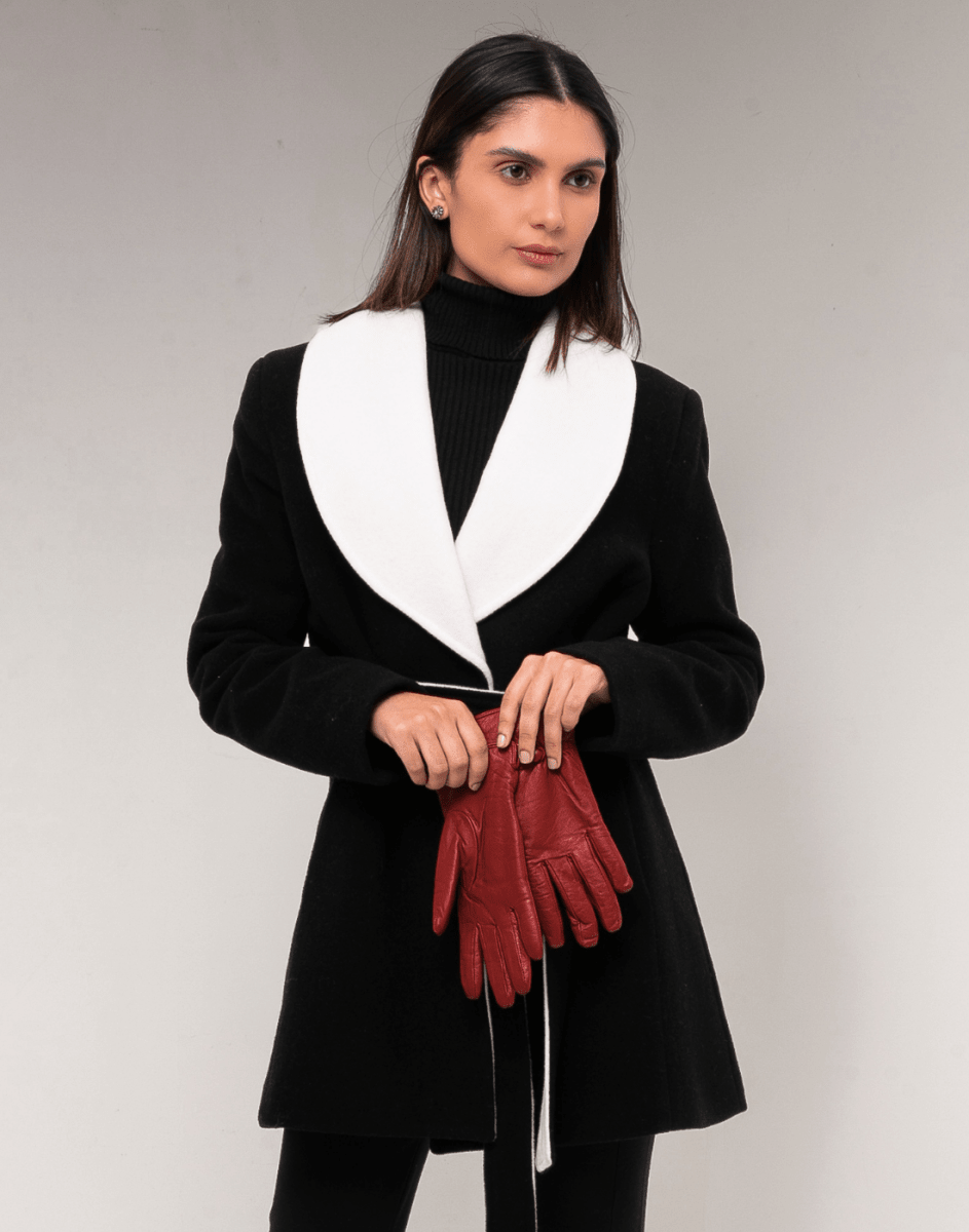 Casaco Lã Premium Martini Preto e Branco - Tricote Modas