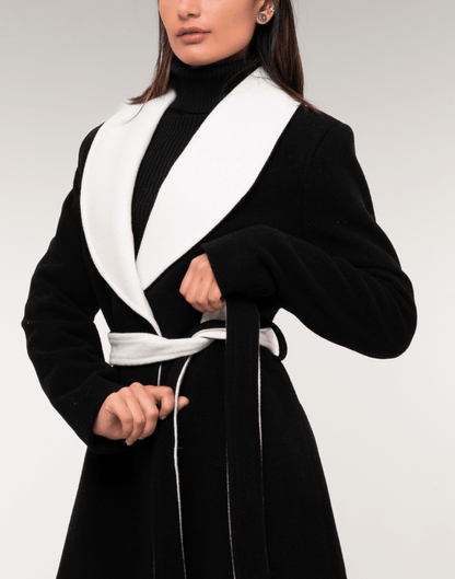 Casaco Lã Premium Martini Preto e Branco - Tricote Modas