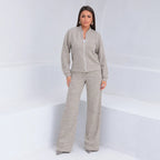 (Kit com 3) Conjunto Feminino em Malha Ribana com Zíper [LIQUIDAÇÃO DE INVERNO]