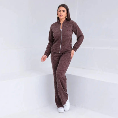 Conjunto Feminino em Malha Ribana com Zíper — Modelagem que Valoriza Sem Marcar o Corpo - Tricote Modas