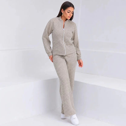 Conjunto Feminino em Malha Ribana com Zíper — Modelagem que Valoriza Sem Marcar o Corpo - Tricote Modas