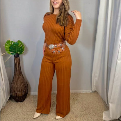 Conjunto Feminino em Tricot Modelo Canelado Conjunto em Malha Conjunto de calça Exclusiva - Tricote Modas