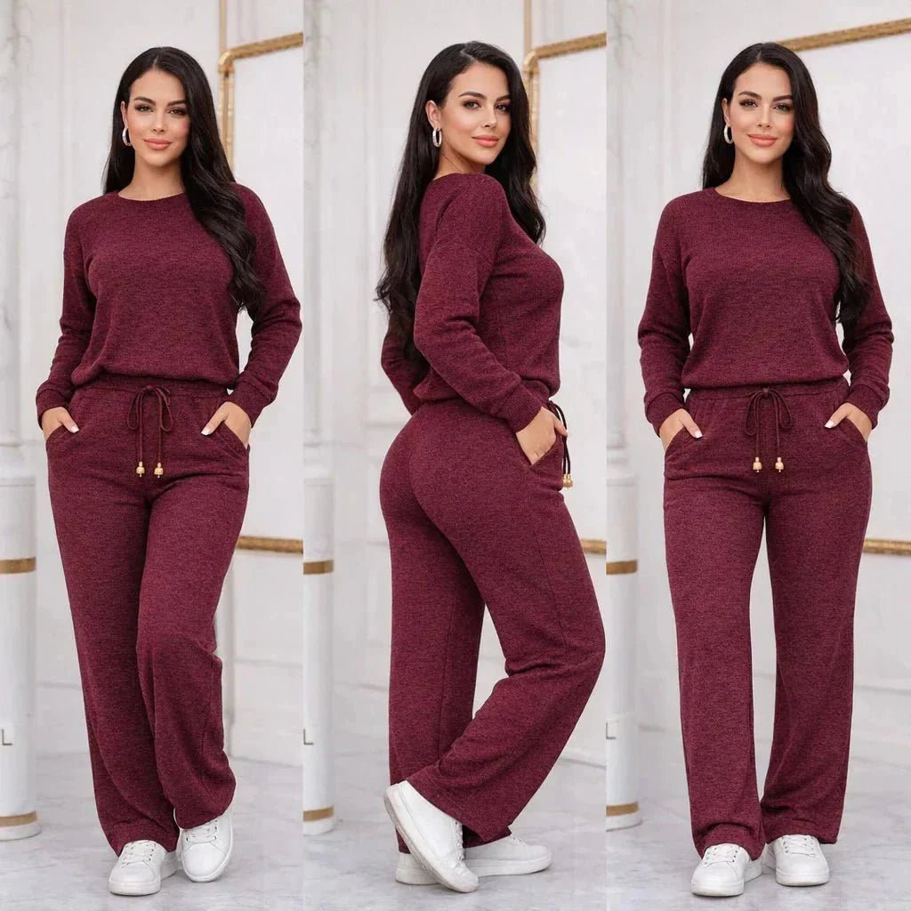 Conjunto Feminino Longo em Tricot (Blusa + Calça) | PROMOÇÃO DE INVERNO - Tricote Modas