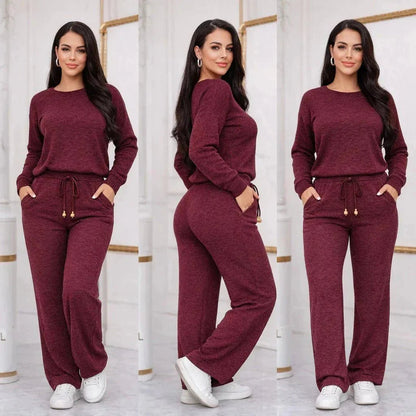 Conjunto Feminino Longo em Tricot (Blusa + Calça) | PROMOÇÃO DE INVERNO - Tricote Modas