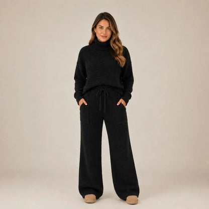 Conjunto Tatiana de Tricot Mousse — Blusa Gola Alta + Calça - Tricote Modas