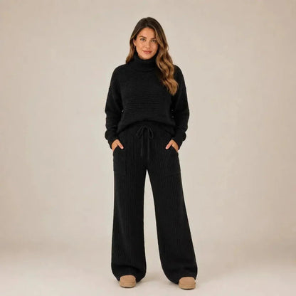 Conjunto Tatiana de Tricot Mousse (Blusa Gola Alta + Calça) - Tricote Modas