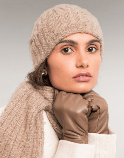 Gorro Tricot Calone Soft Bege Bruma - Tricote Modas
