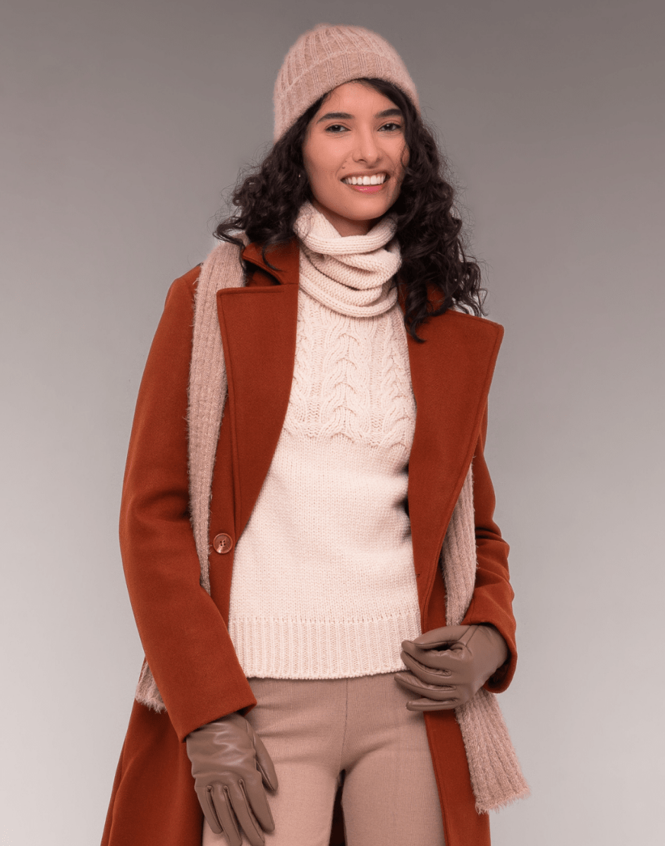 Gorro Tricot Calone Soft Bege Bruma - Tricote Modas