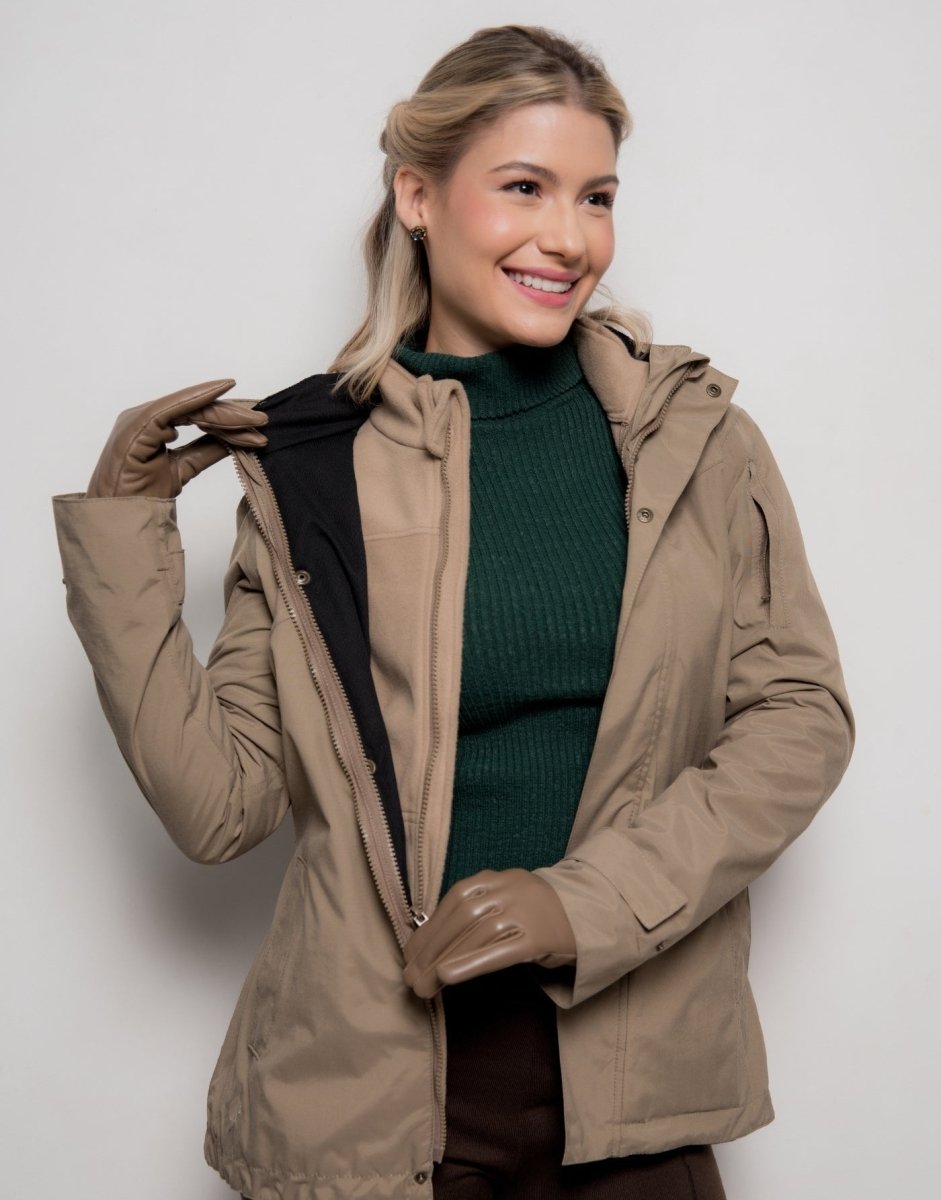 Jaqueta Winter Explorer 3 em 1 Bege - Tricote Modas