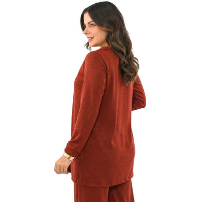 Kit 3 Peças Lanzinha • Pantalona + Blusa + Quimono - Tricote Modas