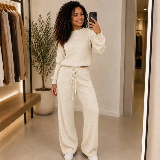Kit com 3 Conjunto Canelado em Tricot Paty [LIQUIDAÇÃO DE INVERNO] - Tricote Modas