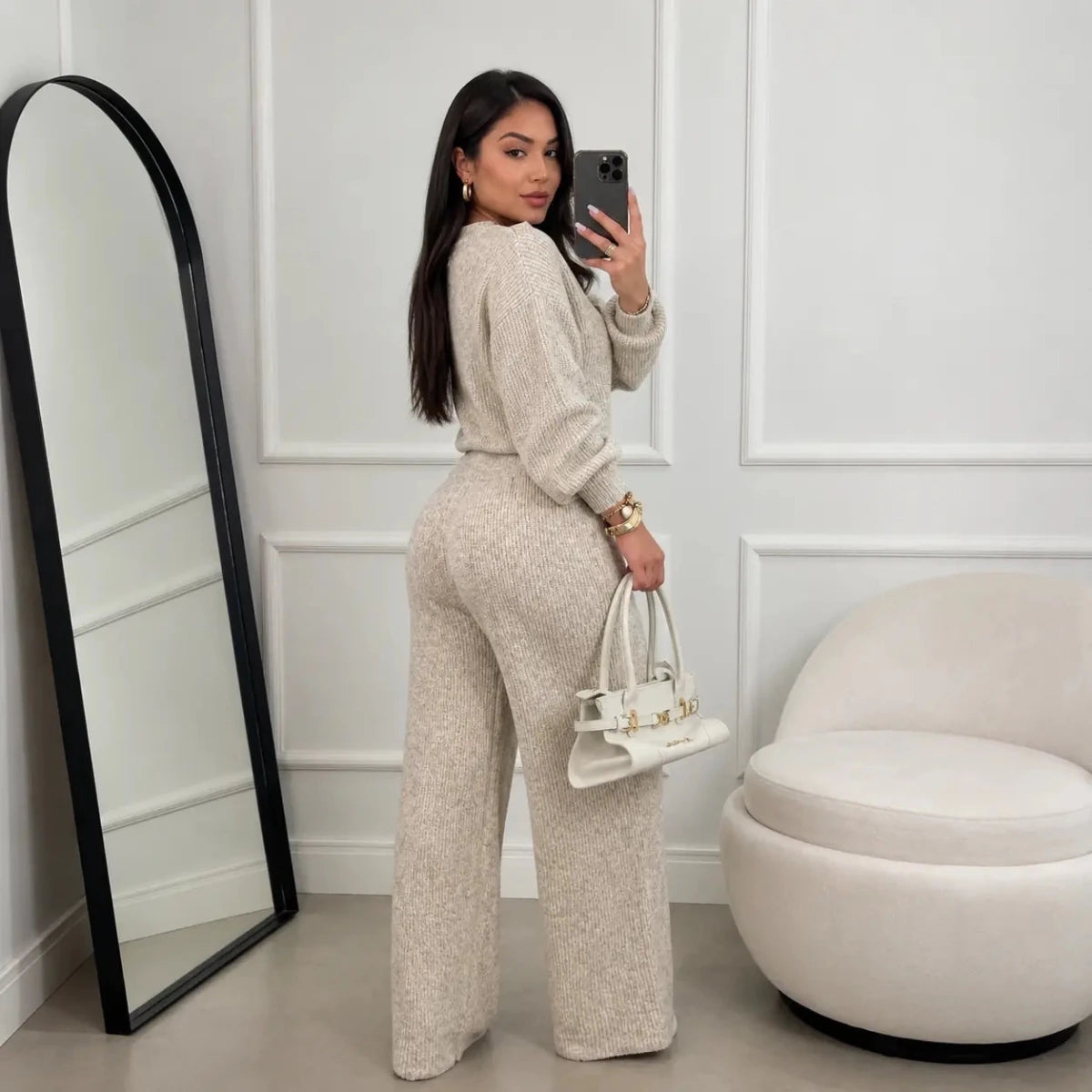 Kit com 3 Conjunto Canelado em Tricot Paty [LIQUIDAÇÃO DE INVERNO] - Tricote Modas