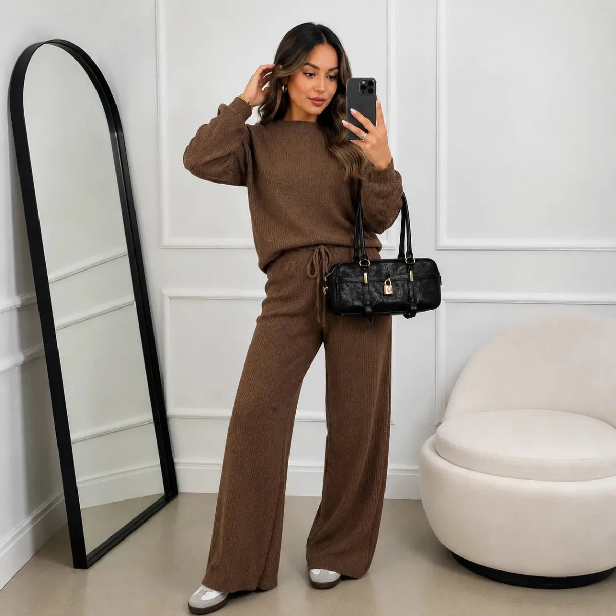 Kit com 3 Conjunto Canelado em Tricot Paty [LIQUIDAÇÃO DE INVERNO] - Tricote Modas