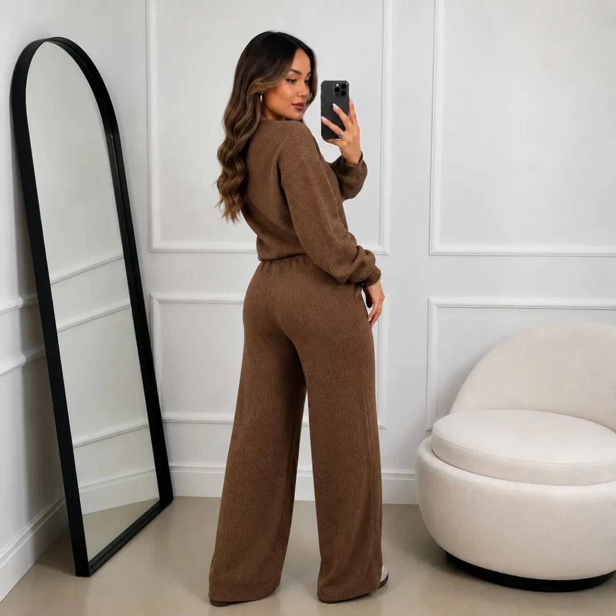 Kit com 3 Conjunto Canelado em Tricot Paty [LIQUIDAÇÃO DE INVERNO] - Tricote Modas