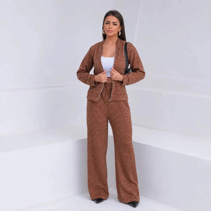 Kit com 3 Conjuntos Feminino em Malha Ribana com Zíper - [OFERTA DE INVERNO] - Tricote Modas