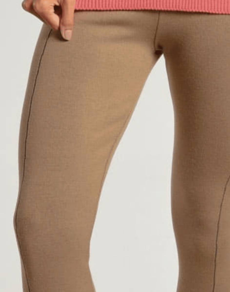 Legging Tricot Invernada Stripe Bege Bruma - Tricote Modas