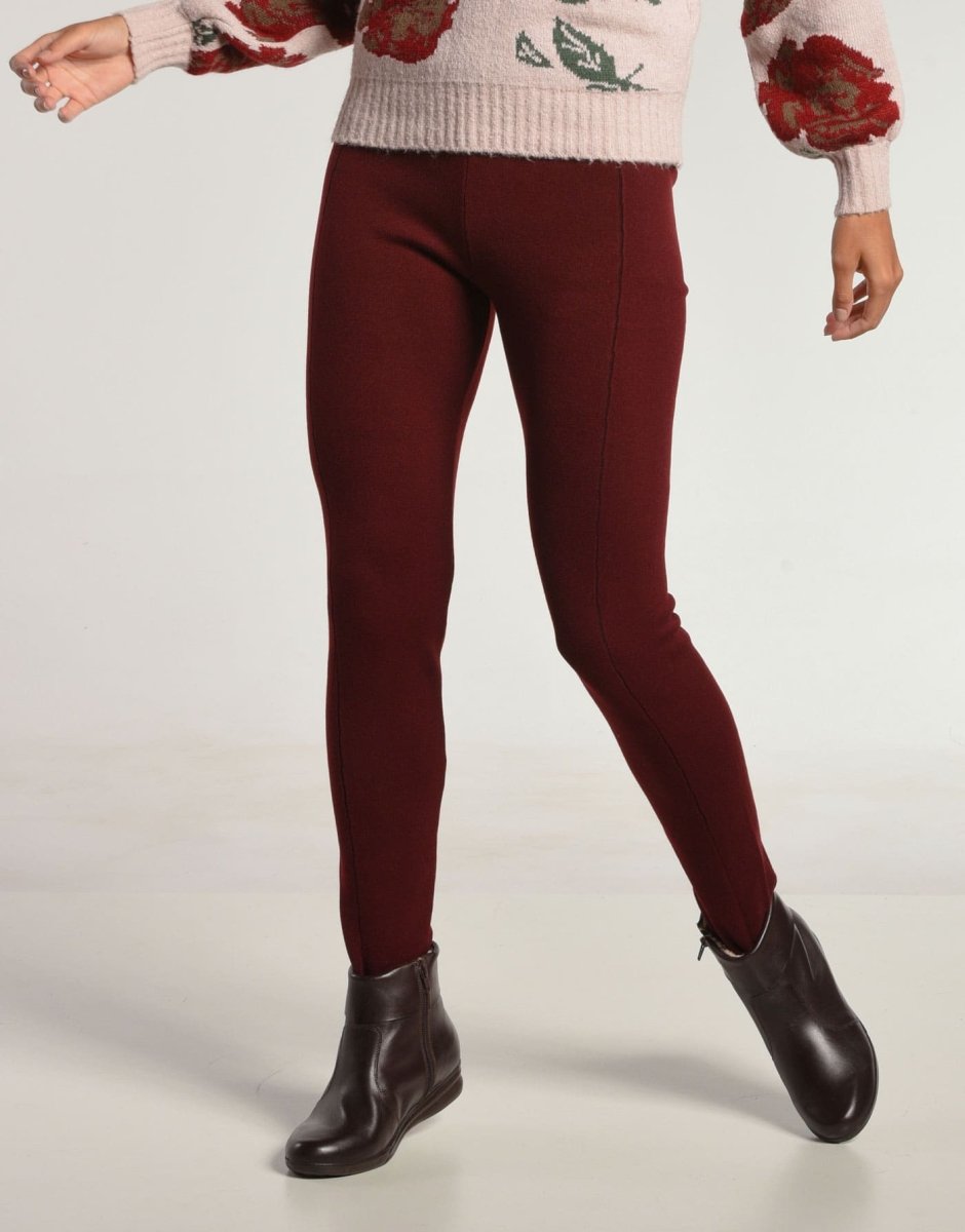 Legging Tricot Invernada Stripe Bordeaux - Tricote Modas